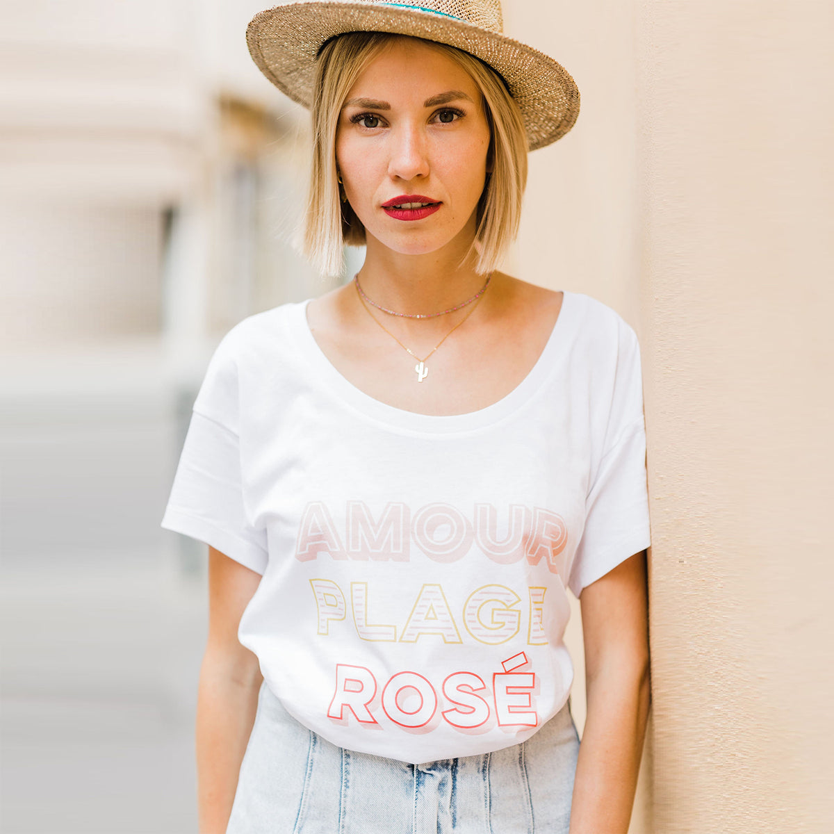 Tshirt Amour Plage Rosé