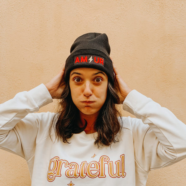 Bonnet noir Amour