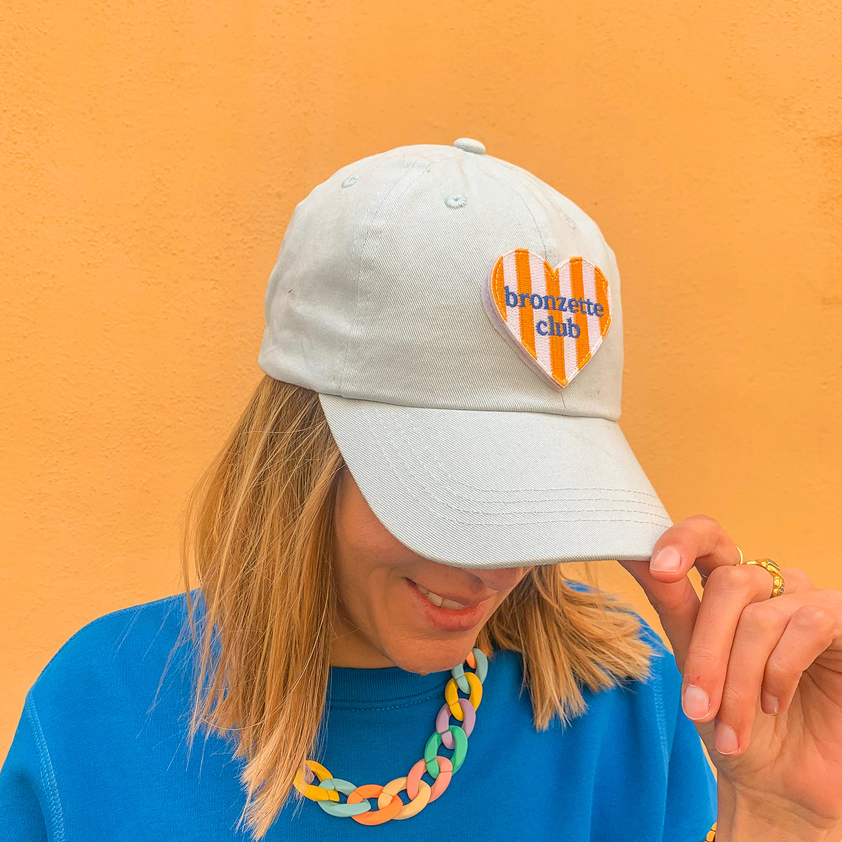Casquette Bleu Pastel + Patch Brodé