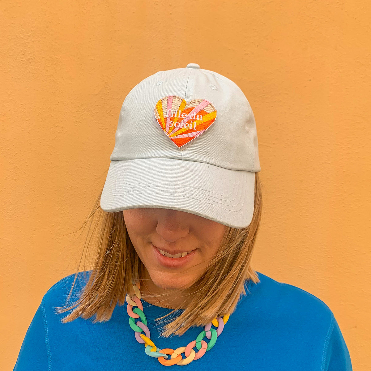 Casquette Bleu Pastel + Patch Brodé