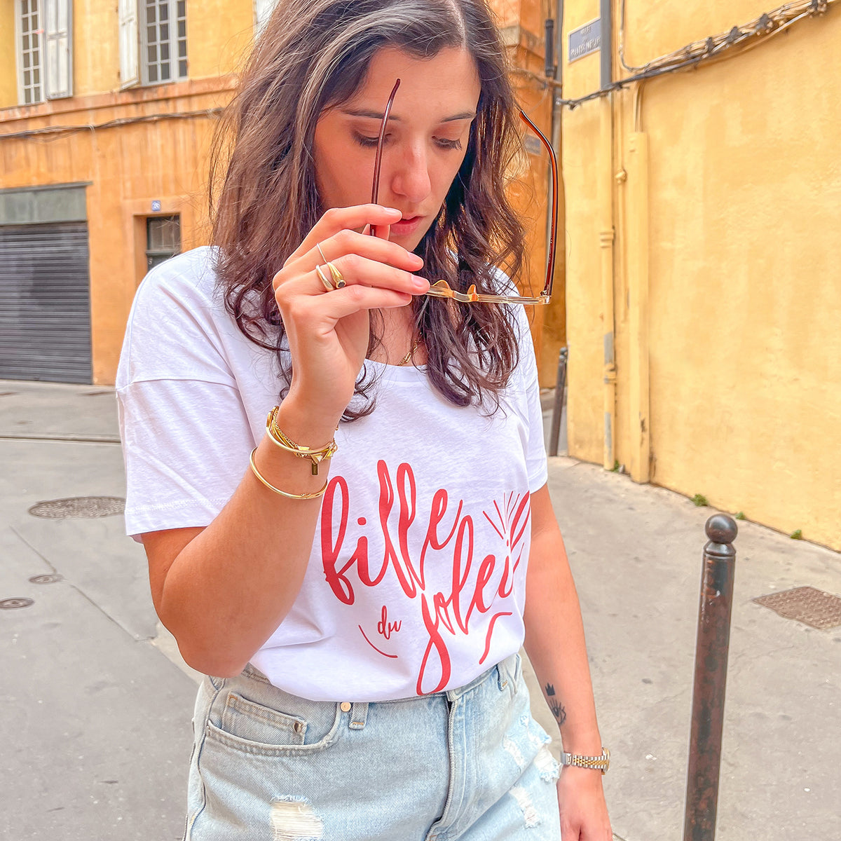 Tshirt Fille du Soleil Blanc